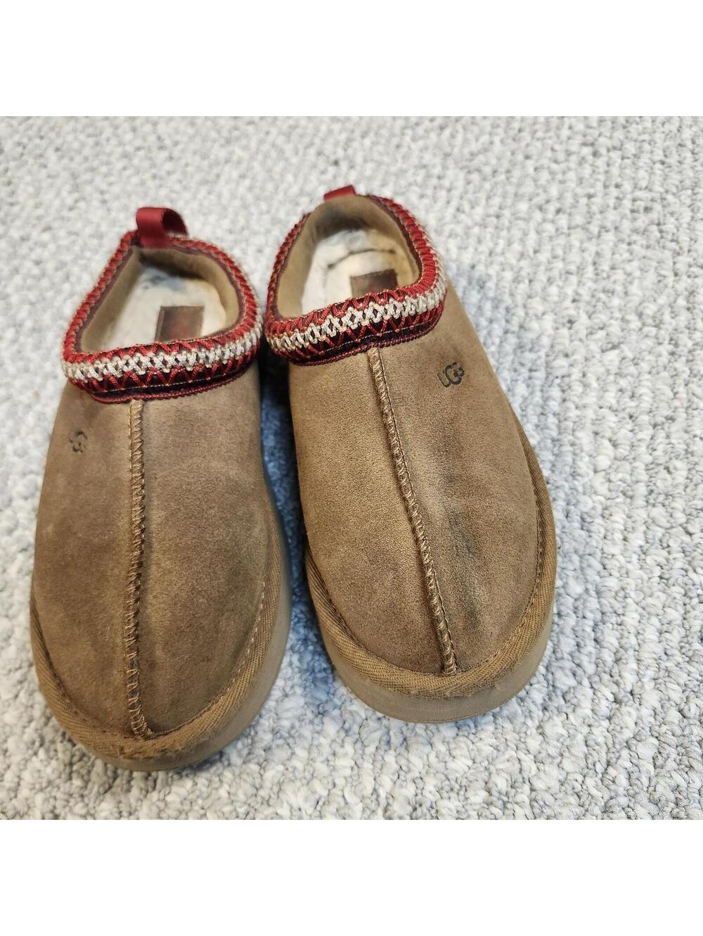 UGG Brown Suede Slip-On Slippers Big Kid Size 1